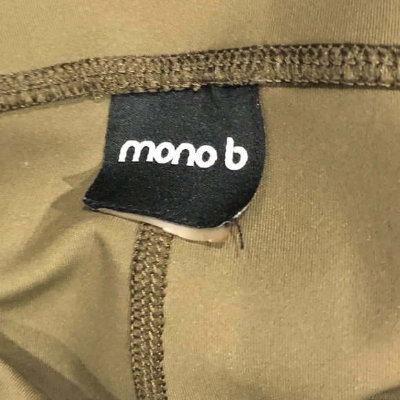 Mono b Olive Green Stretchy Lightweight Leggings with hidden Front Waist Pocket - Picture 7 of 7